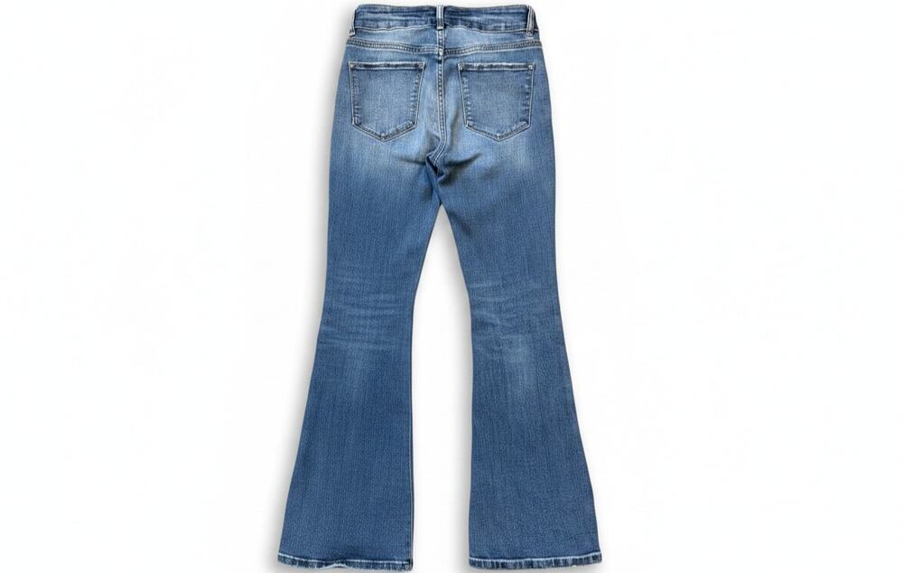 Bridge by Sly High Rise Flare Jeans Womens Blue Denim Stretch - Picture 2 of 5